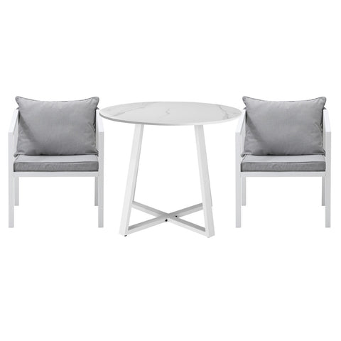 Livsip Outdoor Dining Set Bistro Setting 3PCS White
