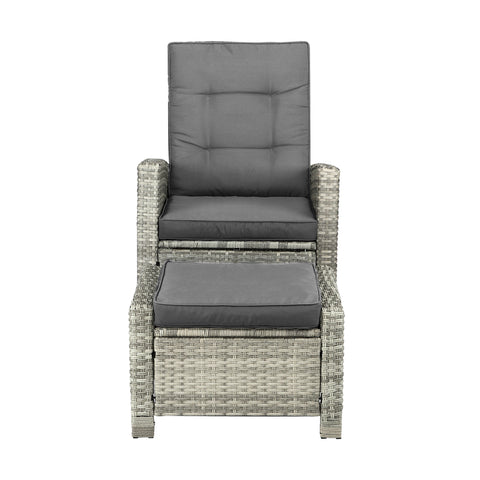 Livsip Recliner Chairs Sun lounge Wicker Sofa Grey