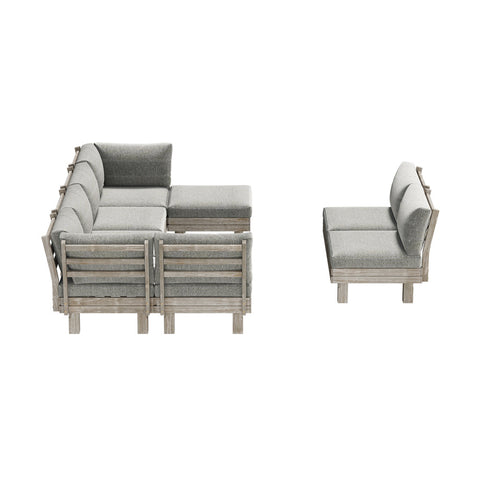 Livsip Outdoor Sofa Set 8 Piece Wooden Lounge Setting Garden