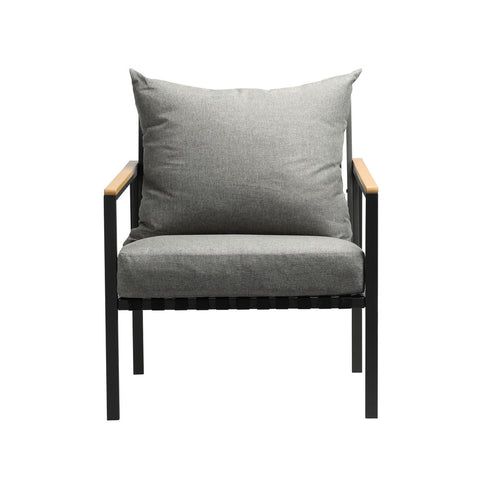 Livsip Outdoor Chairs with Cushions Black Frame X2