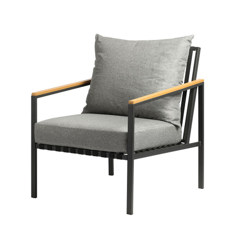 Livsip Outdoor Chairs with Cushions Black Frame X2