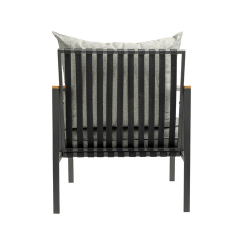 Livsip Outdoor Chairs with Cushions Black Frame X2
