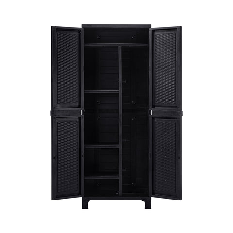 Livsip Outdoor Storage Cabinet Adjustable Tall Black
