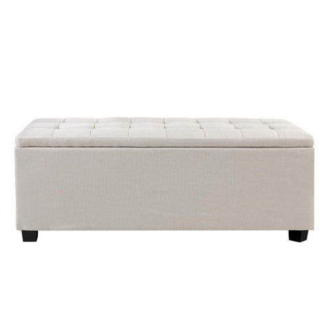 Premium Multi-functional Ottoman 97cm Linen Beige