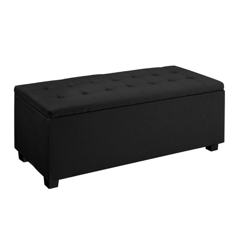 Premium Multi-functional Ottoman 97cm Linen Black