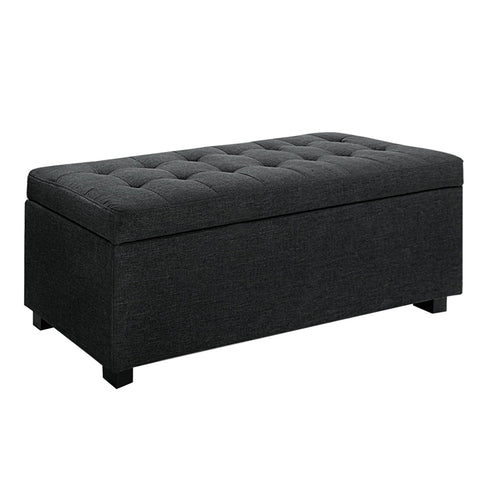 Premium Multi-functional Ottoman 97cm Linen Charcoal