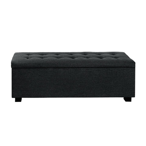 Premium Multi-functional Ottoman 97cm Linen Charcoal