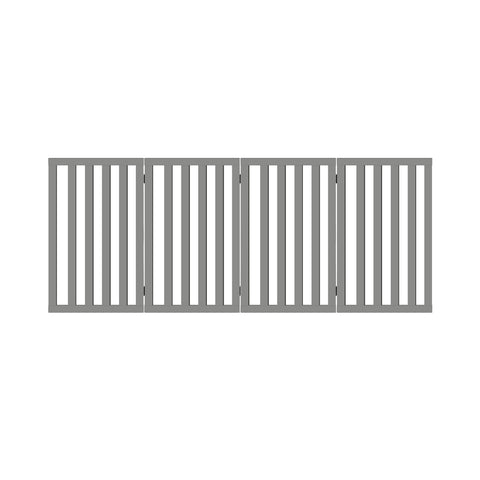 Alopet Wooden Pet Gate Dog Fence 4 Panels 80cm Grey