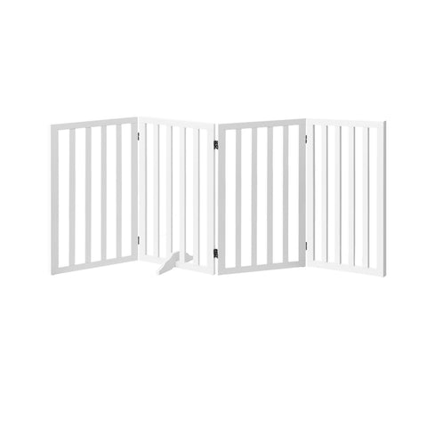Alopet Wooden Pet Gate Security Door 4-Panel 80cm