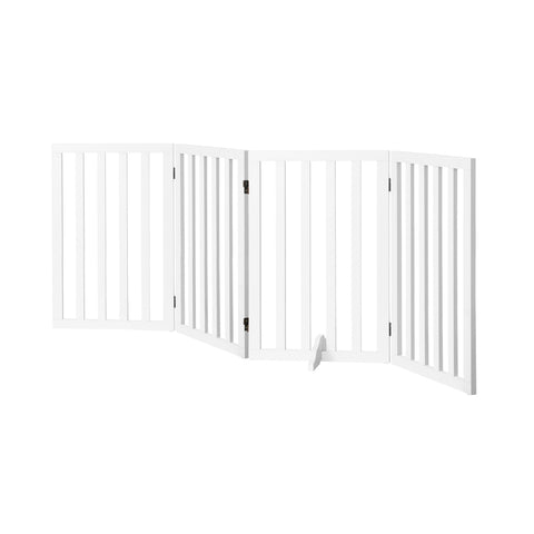 Alopet Wooden Pet Gate Security Door 4-Panel 80cm