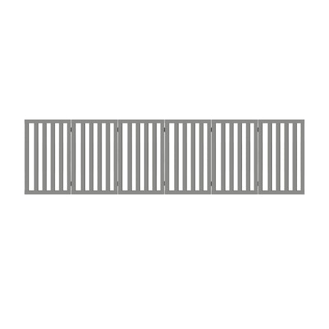 Alopet Wooden Pet Gate Dog Fence 6 Panels 80cm Grey