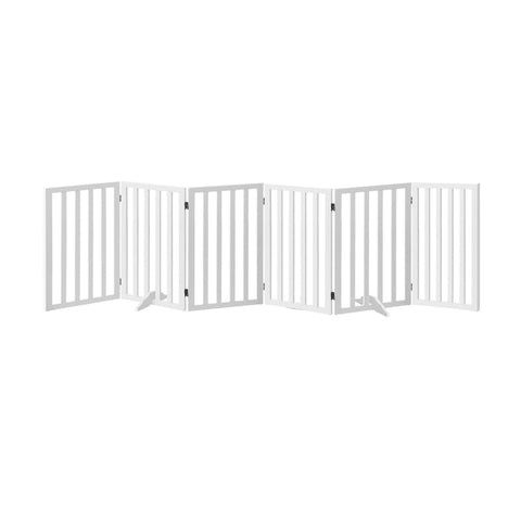 Alopet Wooden Pet Gate Security Door 6-Panel 80cm