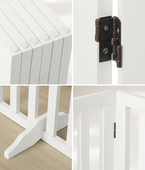 Alopet Wooden Pet Gate Security Door 6-Panel 80cm