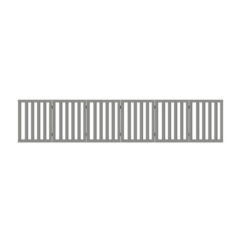 Alopet Wooden Pet Gate Safety Stair Barrier 6-Panel Grey