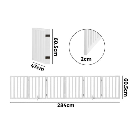 Alopet Wooden Pet Gate Dog Fence 6 Panels