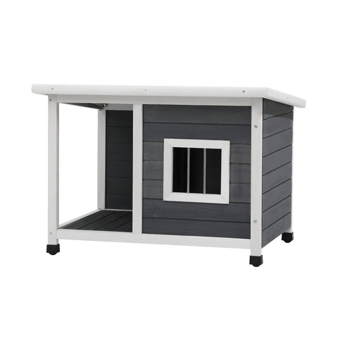 Alopet Dog Kennel House Wooden Grey and White