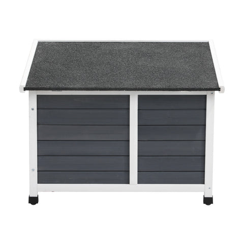 Alopet Dog Kennel House Wooden Grey and White
