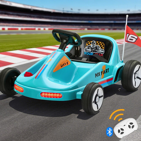 Mazam Ride on Car Electric Kart with Light Bluetooth Blue