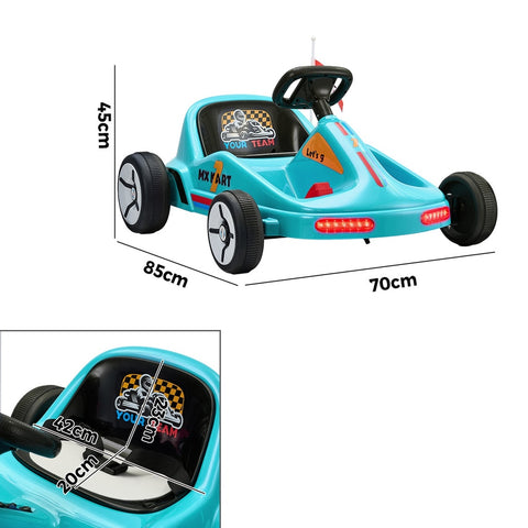 Mazam Ride on Car Electric Kart with Light Bluetooth Blue