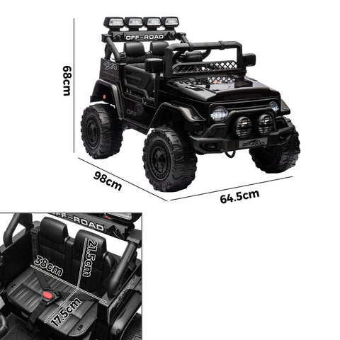 Mazam Ride on Car Electric Jeep Bluetooth Black
