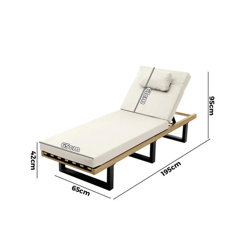 Livsip 2X Sun Lounge Outdoor Lounger Beige