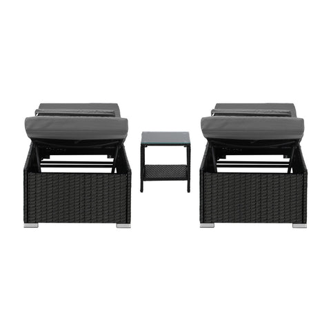 Livsip 2X Sun Lounge with Table Outdoor Set
