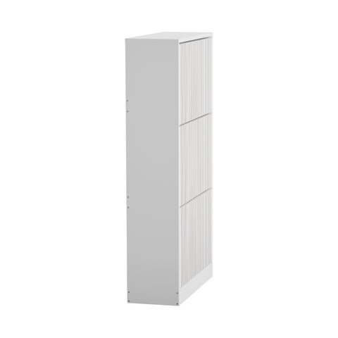 Shoe Rack Storage Cabinet 3 Compartments White