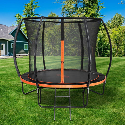 Mazam 8FT Kids Trampoline Round Encosure Safety Net with Ladder