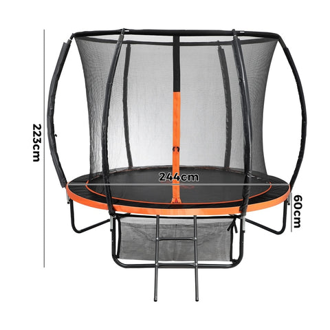 Mazam 8FT Kids Trampoline Round Encosure Safety Net with Ladder