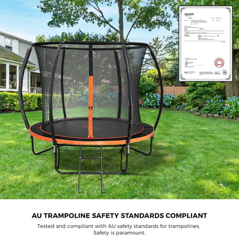 Mazam 8FT Kids Trampoline Round Encosure Safety Net with Ladder