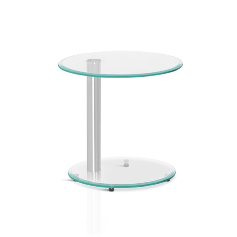 Coffee Table Oval Tempered Glass Side End Table 45cm
