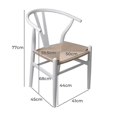 Levede 2x Dining Chairs Wooden Hans White-1954802981002153986