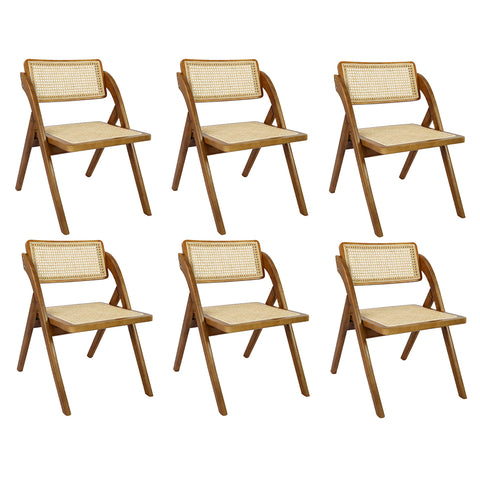 Levede 6X Foldable Rattan Dining Chairs-1966287368277331968