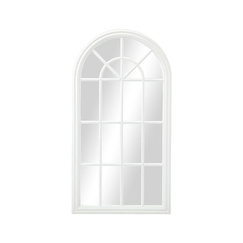 Wooden Window Mirror Arched Wall Mirrors 130x70cm White