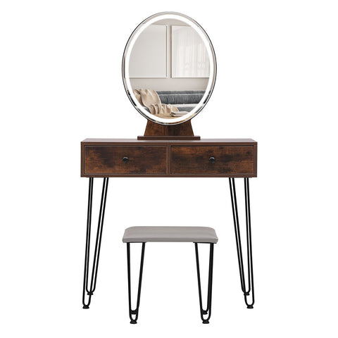 Levede Dressing Table LED Light Strip Brown-1954802443464347649