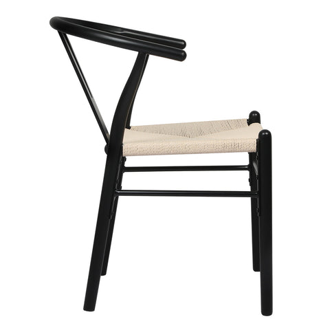 Levede 4x Dining Chairs Wooden Hans Black-1966287363428716545