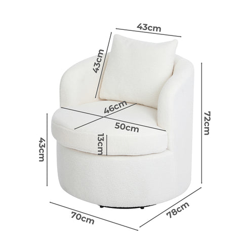 Levede Fleece Swivel Chair-1954802380256186370