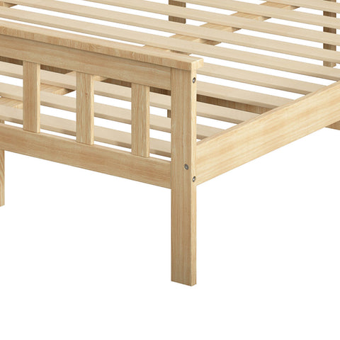 Levede Wooden Bed Frame Queen Size Mattress Natural-1954802925381488643
