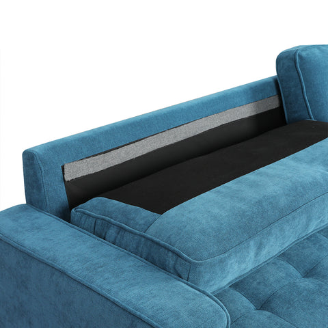 Levede Fabric Sofa Armchair 3 Seater Couch Blue 191cm Wide-1864184596522995717