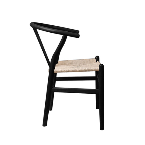 Levede 2x Dining Chairs Wooden Hans Black-1954802980578529285