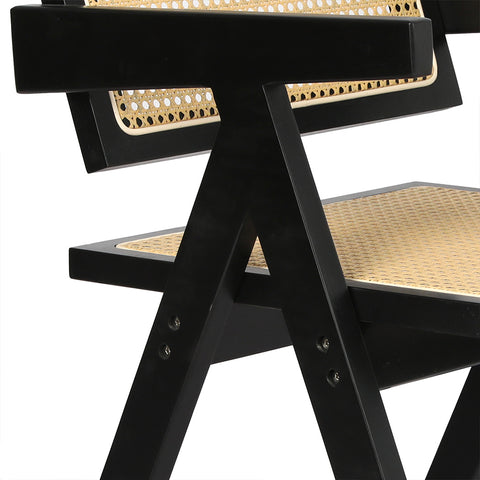 Levede 1x Black Wicker Armchair Dining Chair-1954802993715089413