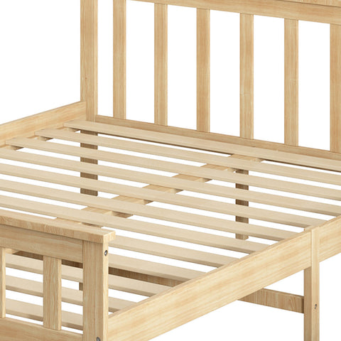 Levede Wooden Bed Frame Queen Size Mattress Natural-1954802925381488645