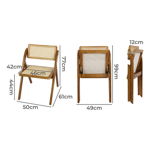 Levede 4X Foldable Rattan Dining Chairs-1966287368076005378