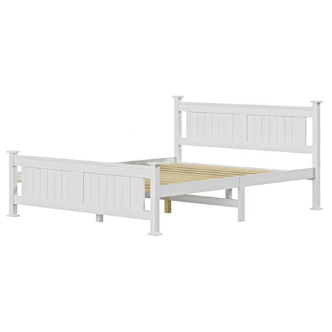 Bed Frame Queen Size Wooden White RIO