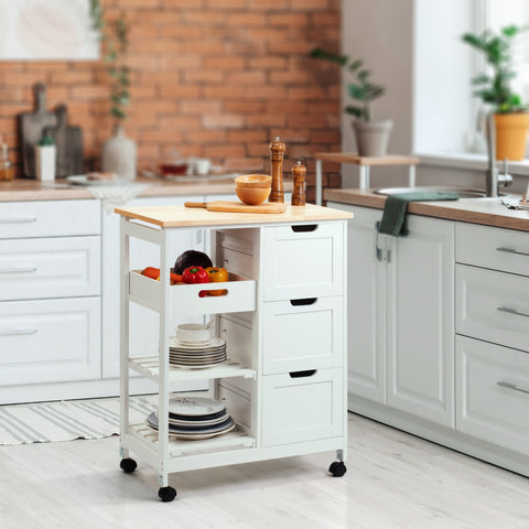 Kitchen Trolley 3 drawers 2 shelves