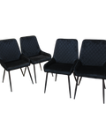 Dining Chairs x 4 Padded Seat Soft Velvet-1950769994606448648