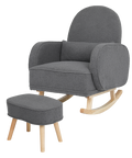 Levede Fleece Rocking Chair with footstool-1954802408546766856