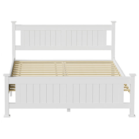 Bed Frame Queen Size Wooden White RIO