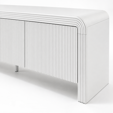 Holly TV Unit Entertainment Unit Fluted 180cm White
