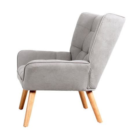 Armchair Fabric Upholstered Tub Chair Grey